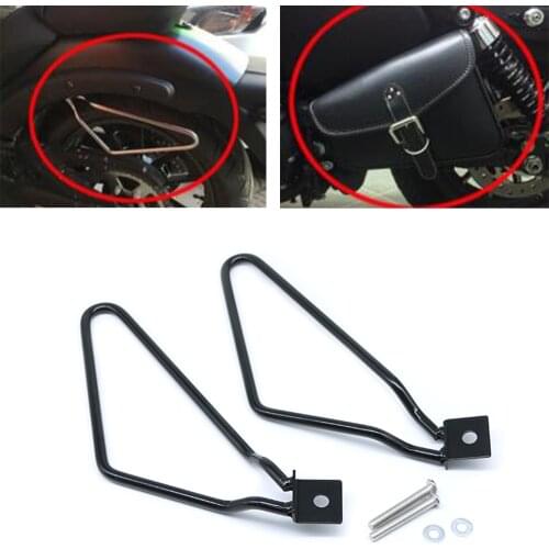 Motorcycle SaddleBag Bracket Support Bar Mount Sportster Cruise Dyna XL 883 1200 Motorbike Frame Brackets Set Kit