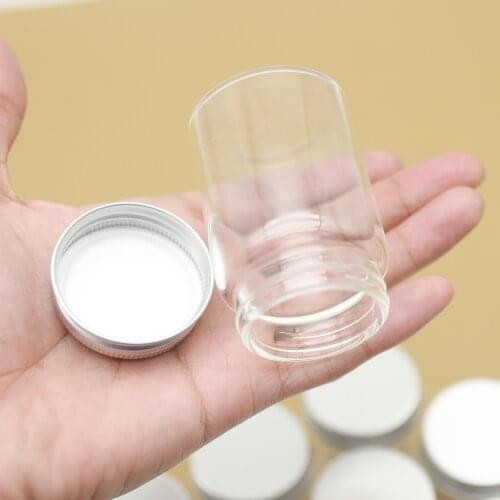 12 pcs/lot 47*70mm 80ml Small Glass Bottle Silver Screw Cap Glass Jars DIY Craft Transparent Candy Container jars Vials