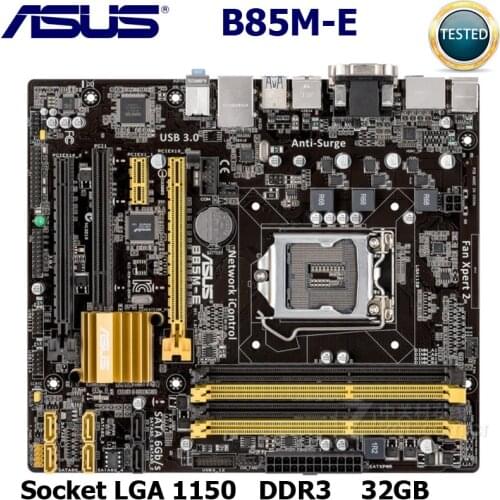 LGA 1150 ASUS B85M-E Motherboard Micro ATX B85M-E B85ME Systemboard B85M DDR3 For Intel B85 32GB Desktop Mainboard USB 3.0 Used