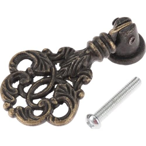 1Pc 56x32mm Furniture Knobs and Pulls for Cabinets Door Antique Bronze Cabinet Wardrobe Drawer Closet Pull Handle for Wooden Box
