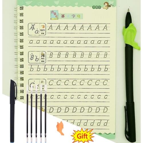 Reusable Copybook For Calligraphy Learning 26 English letters Groove Children Calligraphy Handwriting Practice Books Baby Toys