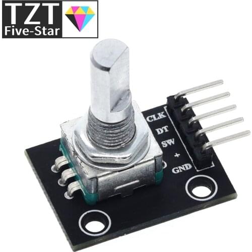 TZT 360 Degrees Rotary Encoder Module For Arduino Brick Sensor Switch Development Board KY-040 With Pins