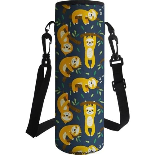 Cartoon Sloth Kids Portable Water Bottle Sleeve Carrying Pouch Bag Holder For Outdoor Travel Camping Hiking Storage Accessories