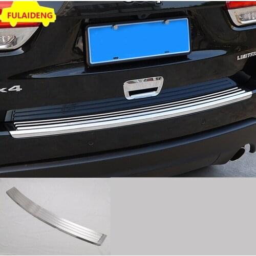 For Jeep Grand Cherokee 2011-2020 Stainless Steel Outer Rear Bumper Pad Protector Trim Tail Trunk Scuff Plate Cover Car Styling