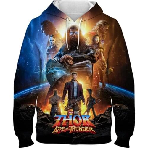 New Fashion Casual Boy Girl Kids Avengers Thor 3D Print Hoodies Streetwear Men Women Children Sweatshirts Long Sleeve Jacket