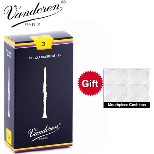Original France Vandoren Traditional Bb Clarinet Reeds / Reed for Clarinet Strength 2.0# 2.5 # 3.0# 3.5# Box of 10 [With Gift]