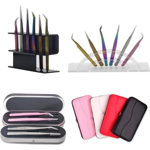 THINKSHOW ALL Style Tweezers Storage Professional Storage for Eyelash Extension Tweezers Eye Lashes Eyebrow Shelf Nail