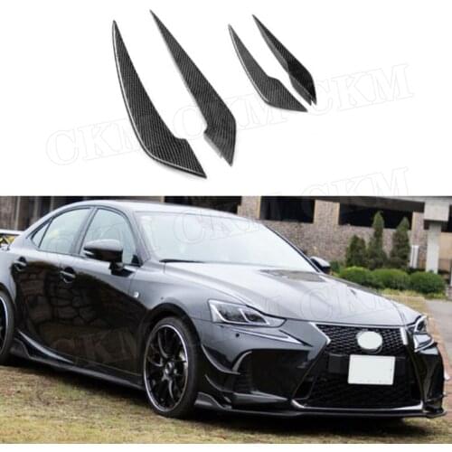 Carbon fiber Material Front Bumper Fins for Lexus IS300 IS350 F sport Sedan 2017-2019