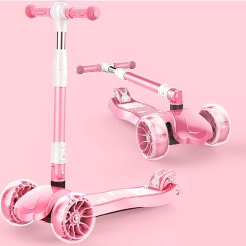 Children baby scooter kids 5in1 PU 3wheels Flashing Swing Car Lifting 2-15 Years Old Stroller Ride Bike Vehicle Outdoor Toys