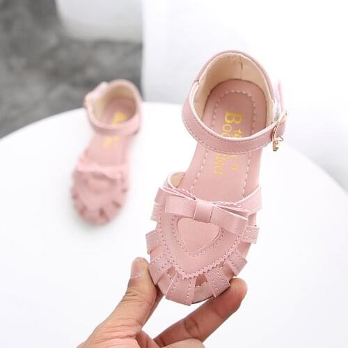 Toddler Girl Sandals Solid Elegant Heart Design Sandals Shoes For Girls Kids Summer Beach Sandal Outdoor Shoes
