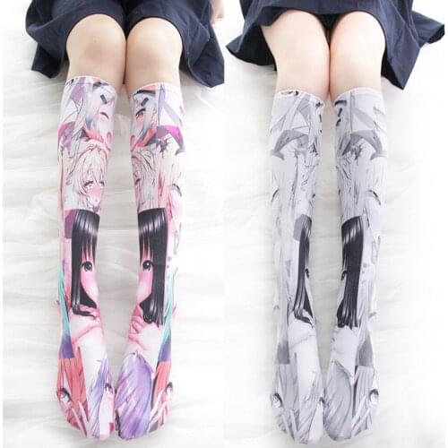Sexy Cute Kawaii Anime Girls Socks Thigh High Stockings Plus Size Cartoon Halloween Socks for Young Women Lingerie Leg Warmers