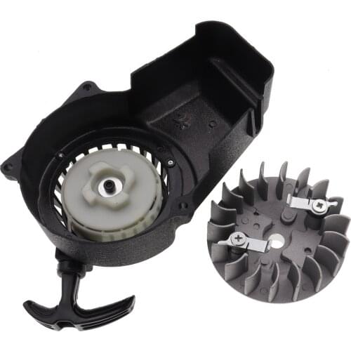 Alloy Motorcycle 2 Two stroke Pull Start Recoil Starter with Flywheel for 47cc 49cc Pocket Dirt Bike Mini ATV Starter Puller