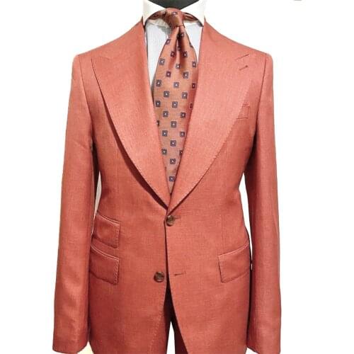 Light Orange Summer Suits Custom Made Suits Linen Cotton Suit Tailor Made Suits Men Tuxedo Groom Suits For Beach Wedding Suits