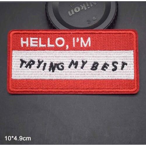 Hello Letters Punk Iron On Patch Clothes Patch For Clothing Women Embroidered Patch Clothes Stickers