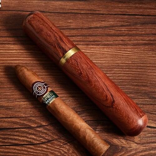 CIGARLOONG Cigar Tube Gadget Portable Single Holder Cedar Wood Travel Cigar Case Smoking Accessories