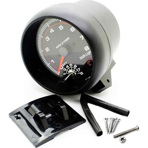 3.75'' Universal Car Tachometer Tacho Gauge Meter LED Shift Light 0-8000 RPM