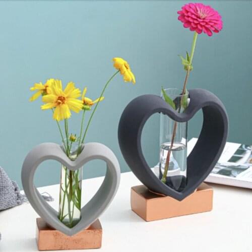 Nordic Heart-Shaped Vase Hydroponic Glass Vases Decoration Vases Flower Vase Ornaments Living Home Decor Decoração Flower Декор