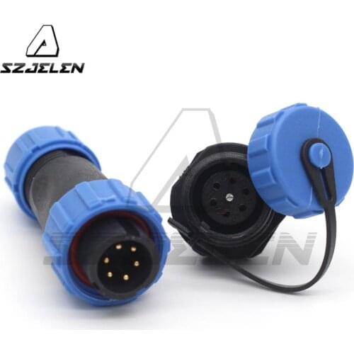 SP13 Waterproof Connector 2pin 3pin 4 pin 5pin 6pin 7pin Plug and socket LED waterproof connector, Power wire cable connectors