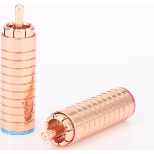 High quality red copper plated audio speaker RCA plug interconnect jack