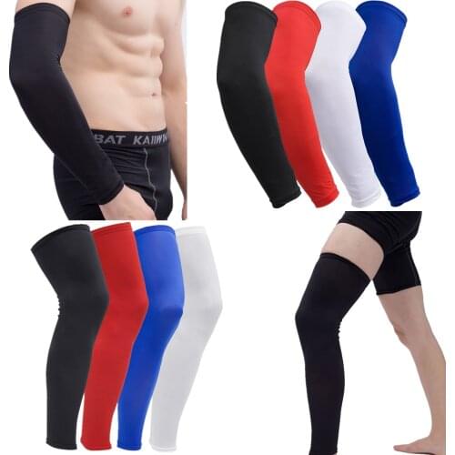 Sun Protection Basketball Brace Elastic Knee Pad Protective Gear Volleyball Running Jogging Support Compression Arm Guard Sleeve