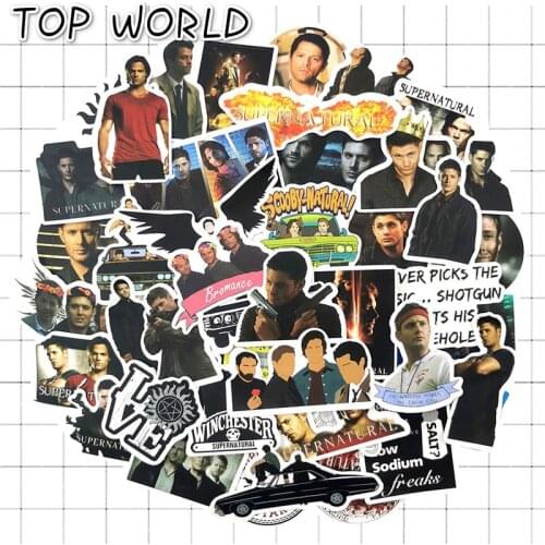 10/50pcs/pack Supernatural Spn 90s Letter Graffiti Stickers For Luggage Laptop Skateboard Motorcycle Waterproof Sticker