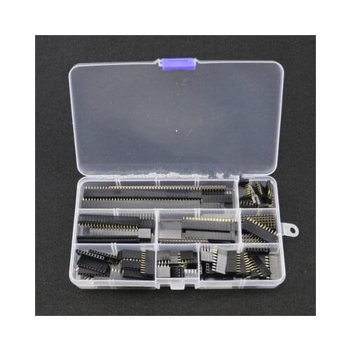 120Pcs 2.54mm Straight Single Row PCB Board Female Pin Header Socket Connector Strip Assortment Kit for Arduino Prototype Shield