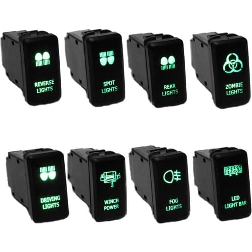 12V Green LED OEM Replacement Push Switch Led Light Bar Driving Light For Toyota Landcruiser Hilux Prado 120 SERIES 2003-2009