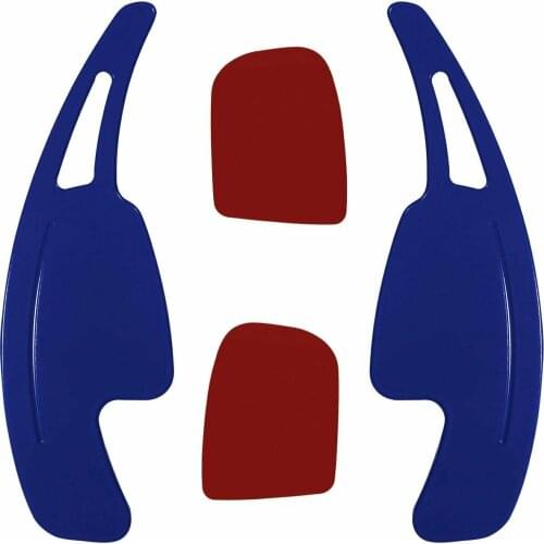 2 pieces aliminum alloy GSD Steering Wheel Shift Paddle Shifter Extension Interior Trim Cover Blue For Audi (blue)