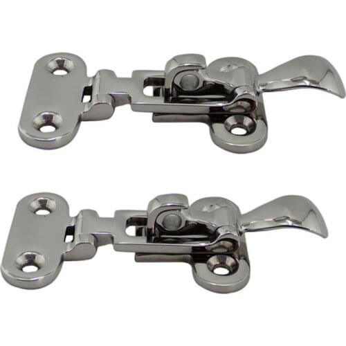 2Pcs Marine Boat Deck Lock Hasp 316 Stainless Steel Lockable Hold Down Clamp Anti-Rattle Latch Fastener Boat Yacht Accessory
