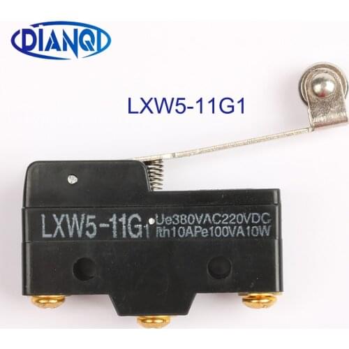 5X LXW5-11G1 Micro Inching Switch 3 Screw Terminal Panel Mount Roller Plunger Momentary Micro Travel Witches Button Limit Switch