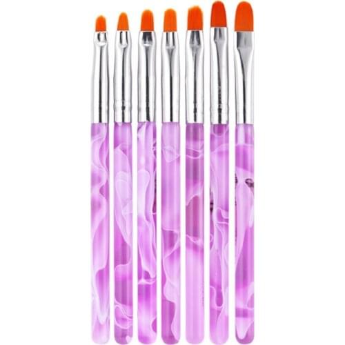 7pcs Nail Pen Brush 7 Different Sizes Nail Glue Phototherapy Pen Suitable for Professional Salon or Home Use Gel Nail art