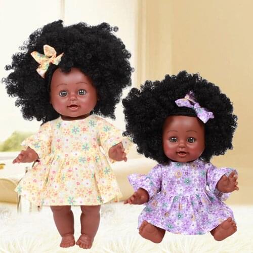 African American Reborn Doll Simulation Black Full Enamel Baby Doll Girl Toys Lifelike Play Dolls Fun Kids Toy Children Gifts
