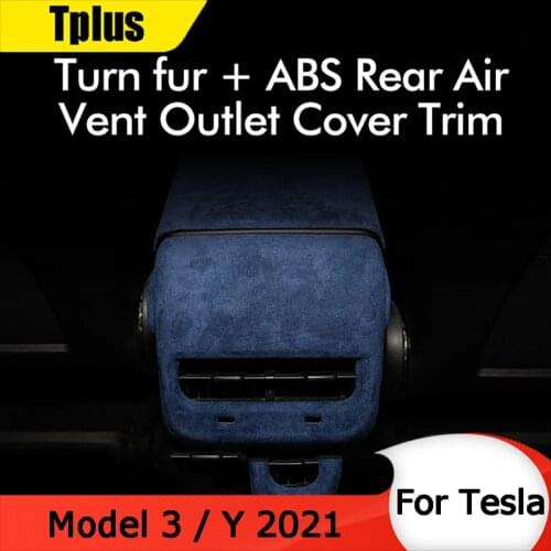 Car Rear Air Conditioning Vent Device Protective Cover For Tesla Model 3 2021 Model Y Center Console Outlet Interior Accessories