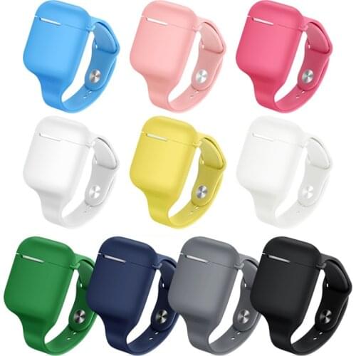 Wrist Band for AirPods Case Sport Strap Cover for Airpods 1/2 Wireless Charging Case Portable Full Protective Silicone Skin