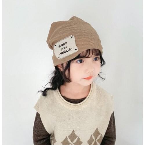 Korean Version Children Beanies Hats Autumn Winter Cotton Girl Knitted Hat Keep Warm Kids Bonnet Boy Hip-Hop Cap 1-12 Years
