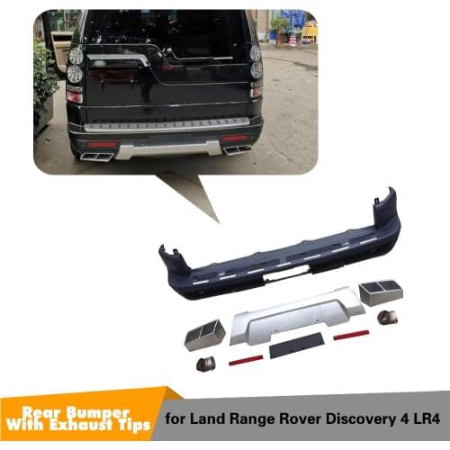 For Land Rover Discovery 4 2015 Rear Bumper Diffuser with exhaust tips Car Rear Bumper Diffuser Lip Spoiler