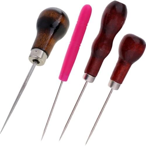 4Pcs LEATHER/SEWING AWL Hand Stitching Stitcher Canvas Hole Punch Tool for Shoes Bags Repair