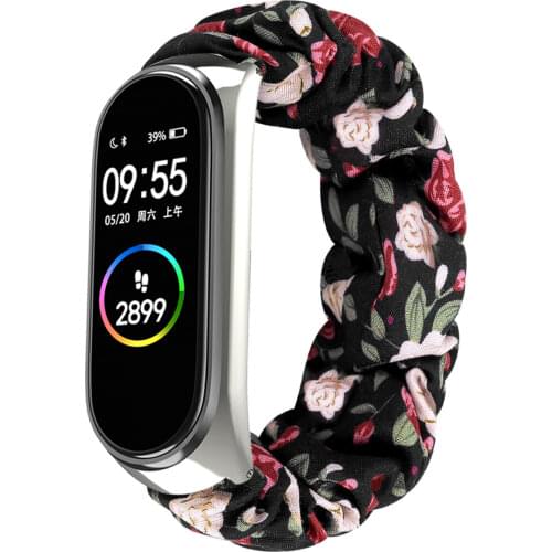 Scrunchies Elastic Strap for Xiaomi Mi band 5 4 3 replaceable Bracelet Mi Band 4 correa Wristband Breathable straps for miband 5