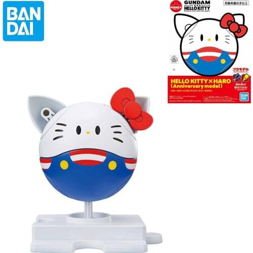 Bandai Assembly Model Gundam Hello Kitty Haropla Action Figure PVC Anime Model Doll Decoration Toy Childrens Birthday Gift