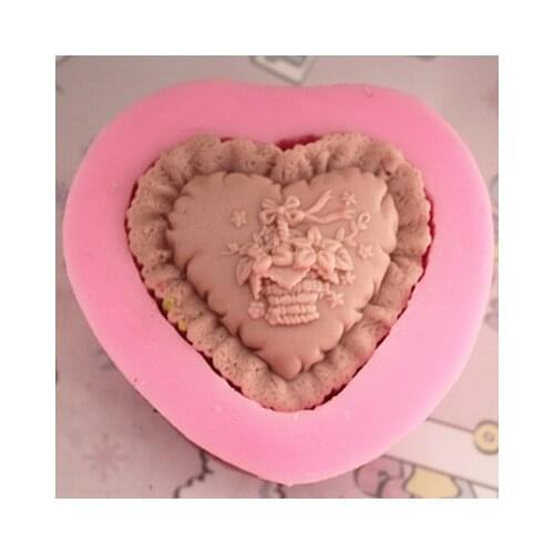 C210 soap mold/handmade soap mold/ heart-shaped flower blue