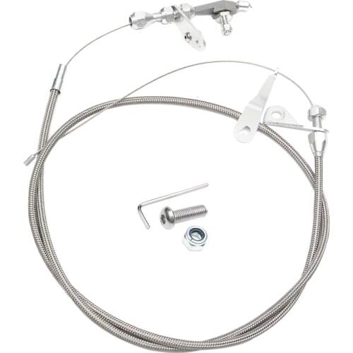 Stainless Braided Kick Down Throttle Cable Compatible with Ford C6 Transmission Detent
