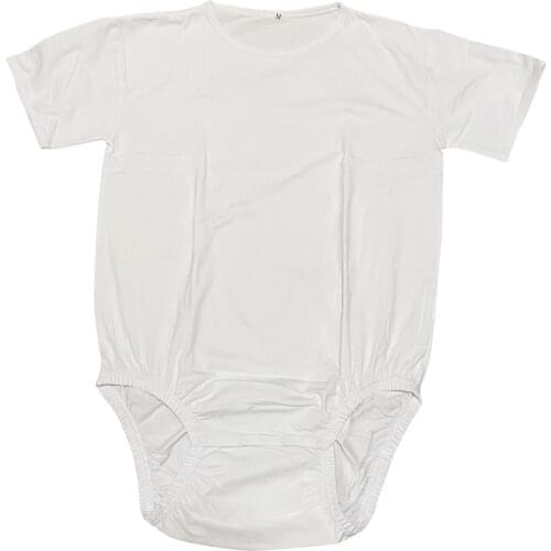 Classic Solid Adult Baby Bodysuit Sissy Snap Crotch Pajamas ABDL Diaper Onesie