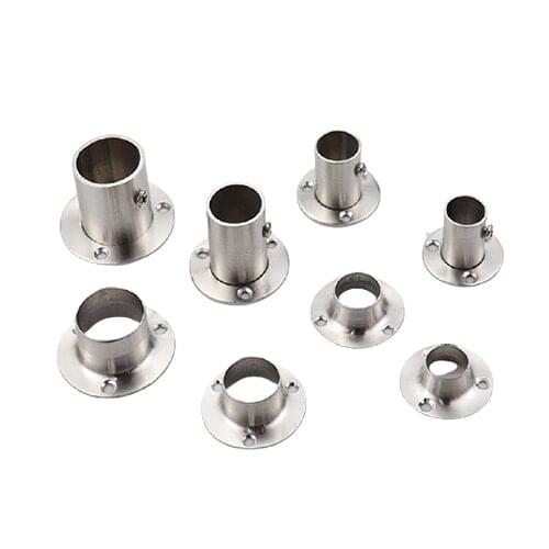 Flange rod bracket wardrobe bracket stainless steel round tube base clothes rail fixed base wardrobe rod end support rod