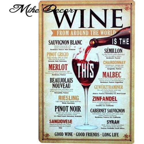 [ Mike86 ] Wine From around the world Metal Poster Tin Sign Wall decor Bar Retro Painting Home decor A-379 Mix order 20*30 CM