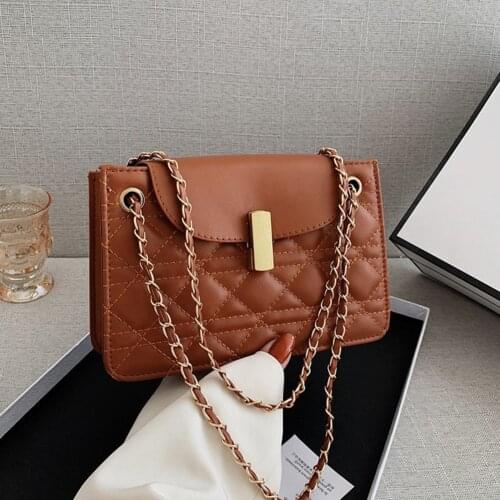 Fashion Flap Clasp Handbags Totes Women Lattice Leather Shoulder Messenger Bag Fashion Exquisite Shopping Bag