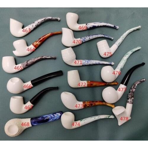 MSN0478Finest Block Turkey Meerschaum Sepiolite pipe by Muhsin Erdogan pipe - Hand Carved small Tobacco Smoking New