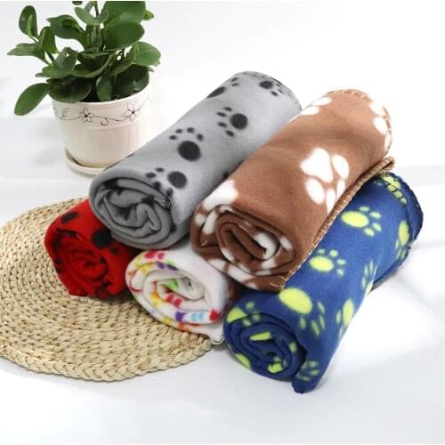 Soft Pet Dog Cat Bed Mat Blanket Warm Fleece Pet Puppy Paw Sleep Blanket For Dogs Cats Cushion Cover Towel