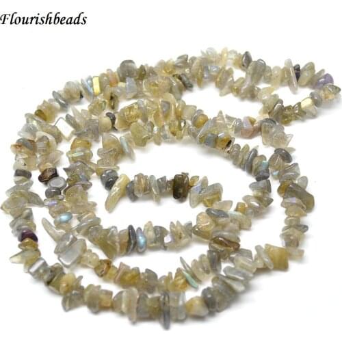 High Quality 32" Length 5~8mm Natural Labradorite Stone Chips Loose Beads DIY Jewelry Making Supplies 5 strands per lot
