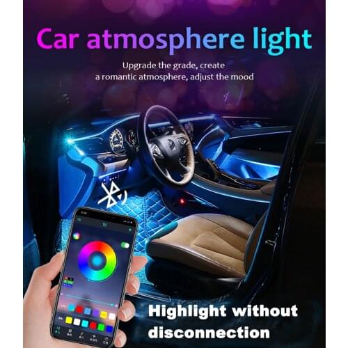 Car Atmosphere Light Neon Line Pedal Light Bar Car Interior Light Bar atmosphere Light App Voice Control Car Interior