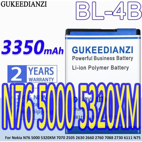 2019 New BL-4B 3250mAh Rechargeable Mobile Battery For Nokia N76 5000 5320XM 7070 2505 2630 2660 2760 7088 2730 6111 N75